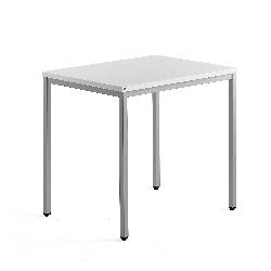 Přídavný stůl Modulus, 4 nohy, 800x600 mm, stříbrný rám, bílá